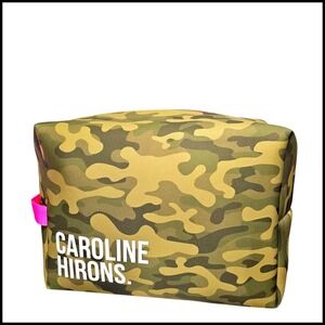 Caroline Hirons Camo Cosmetic Bag Makeup Travel Toiletry Bag Pink Accents XL